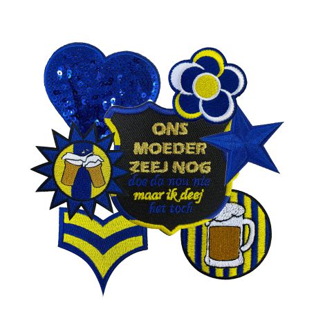 Blauw - geel emblemen