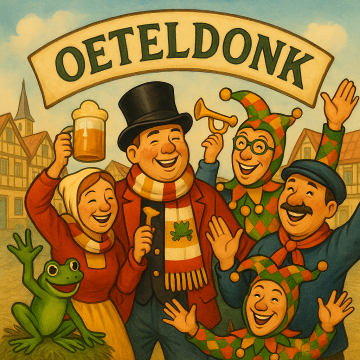 Kartoon van carnaval vroeger Oeteldonk