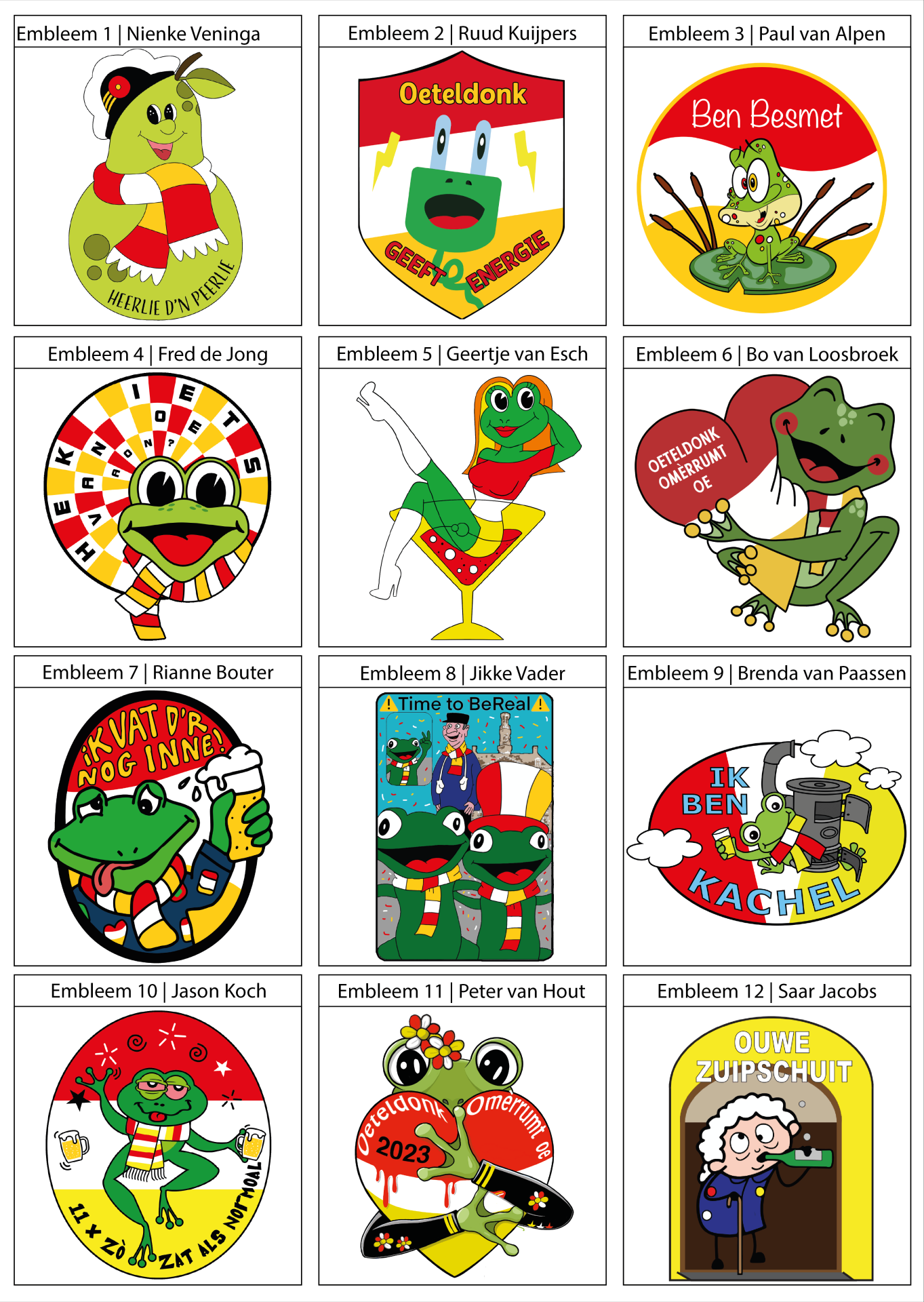 Top 12 Oeteldonk emblemen
