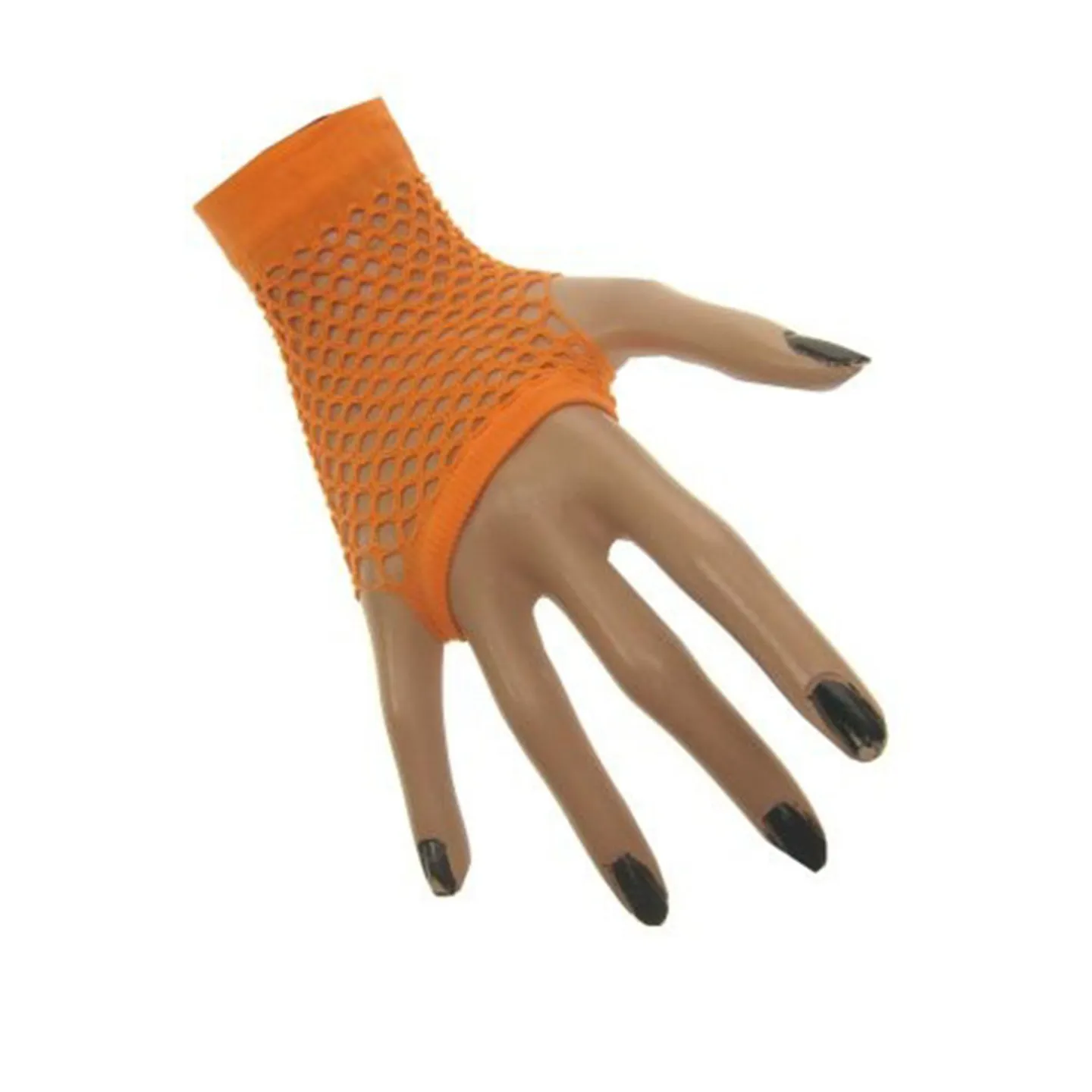 visnet handschoen oranje.