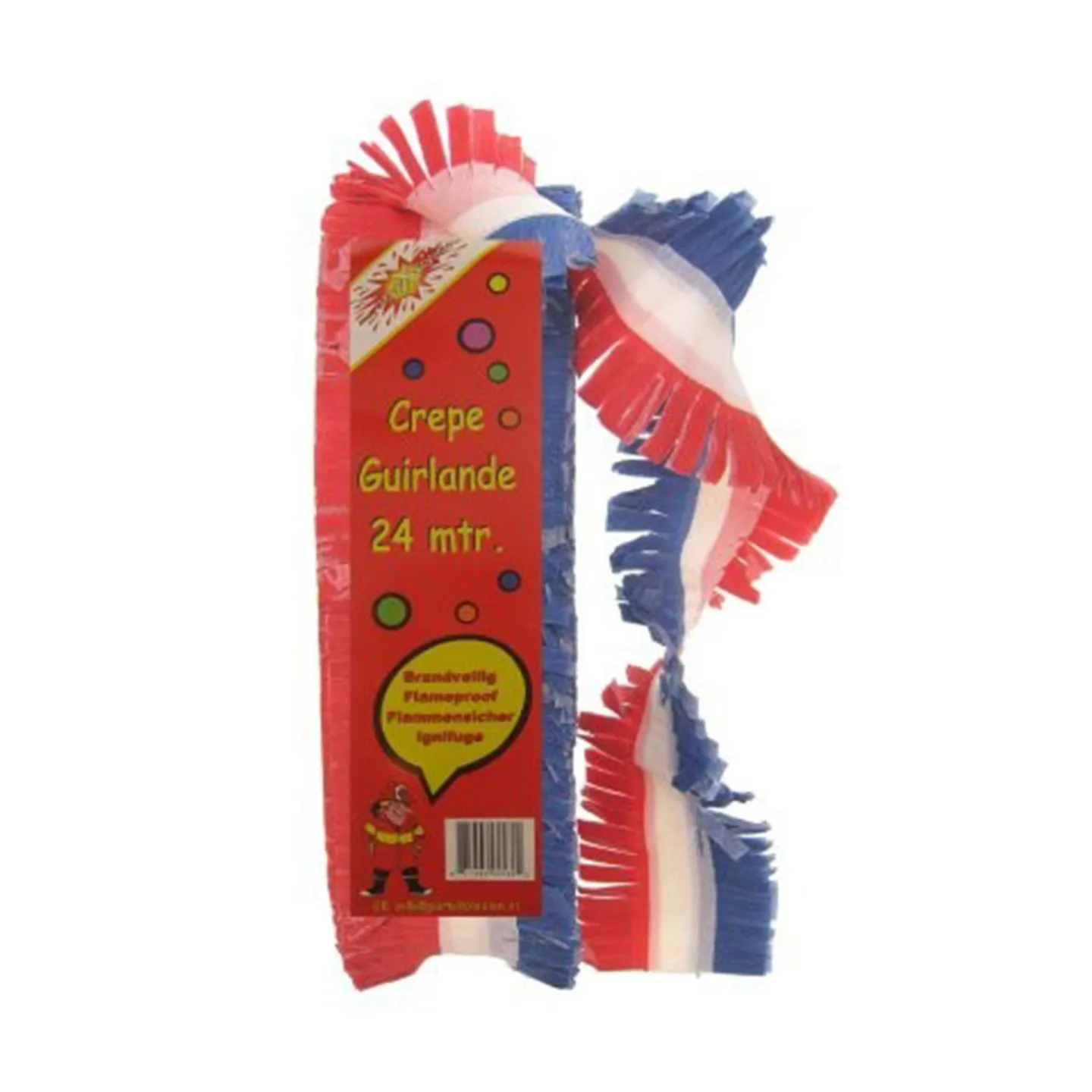 crepe guirlande rood wit blauw.