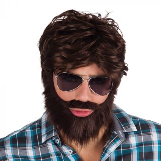 pruik carnaval bruin baard kopen