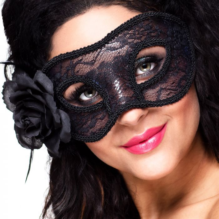Venetiaans masker kant mystique zwart kopen