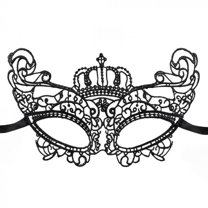 Venetiaans masker kroon zwart