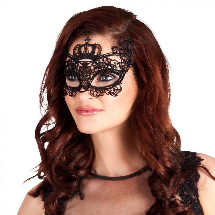 Venetiaans masker kroon zwart kopen