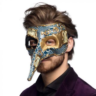 Venetiaans masker snavel blauw kopen