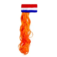Hoofdband Nederland met oranje haar.