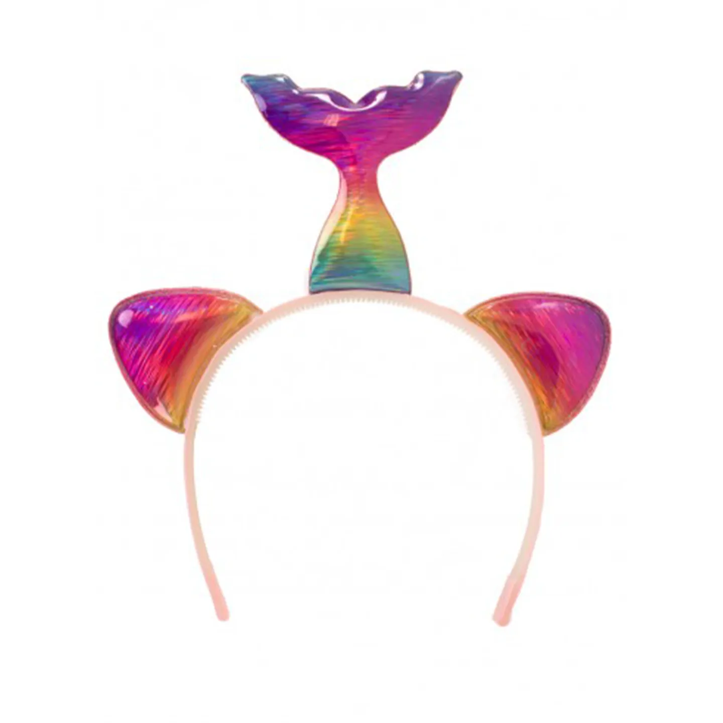 Walvis tiara met oortjes regenboog.