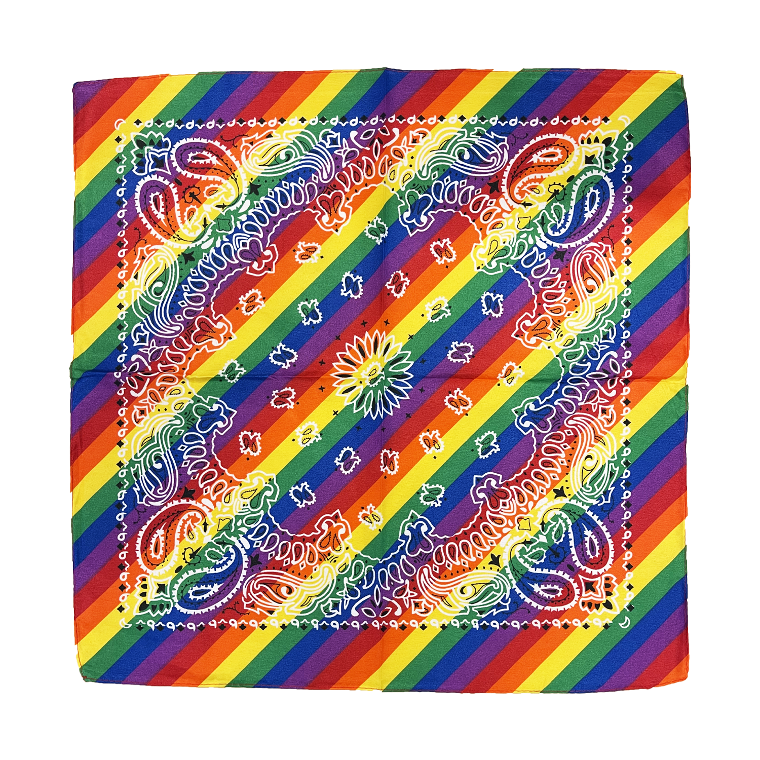 Boerenzakdoek regenboog 53 x 53cm