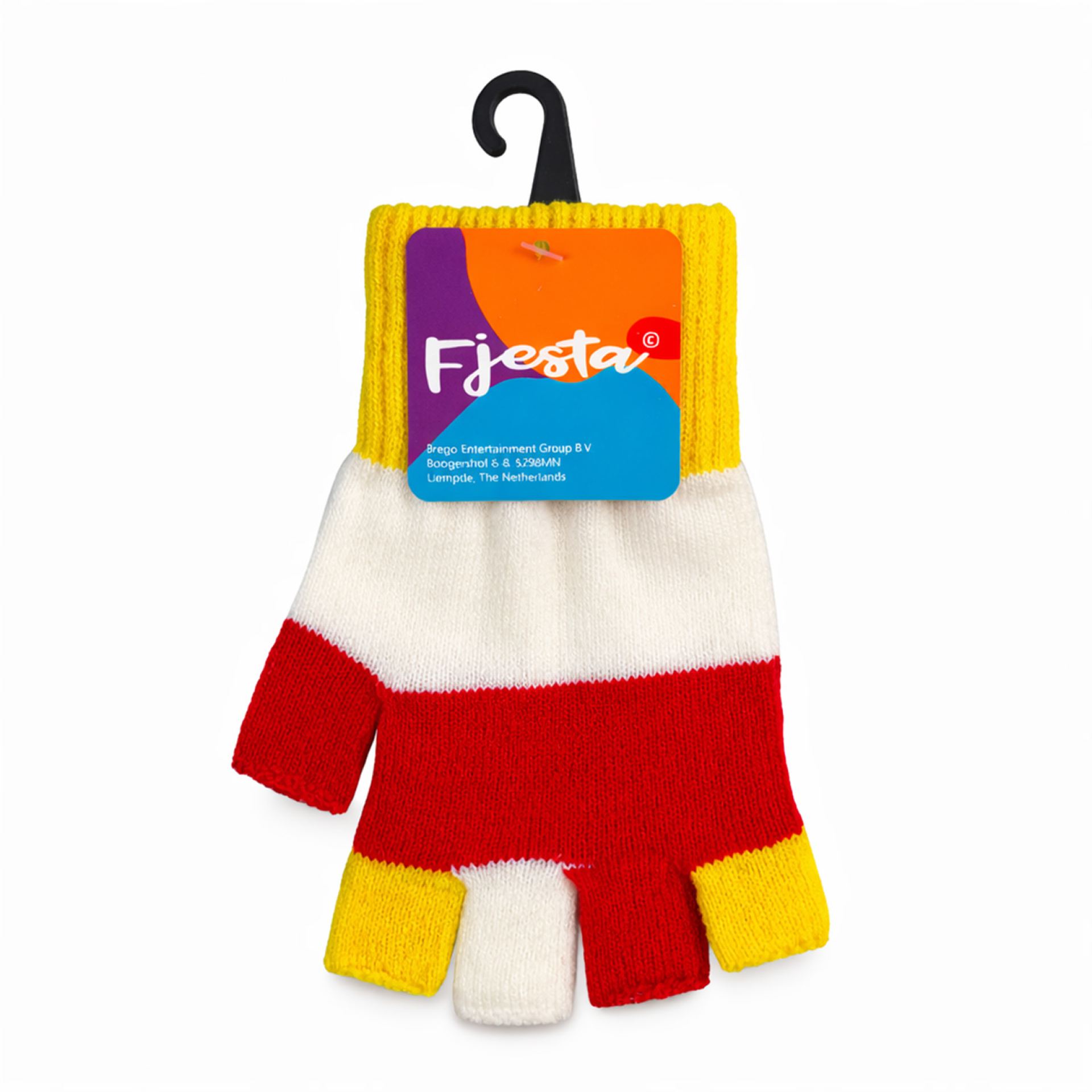 Rood wit geel handschoenen