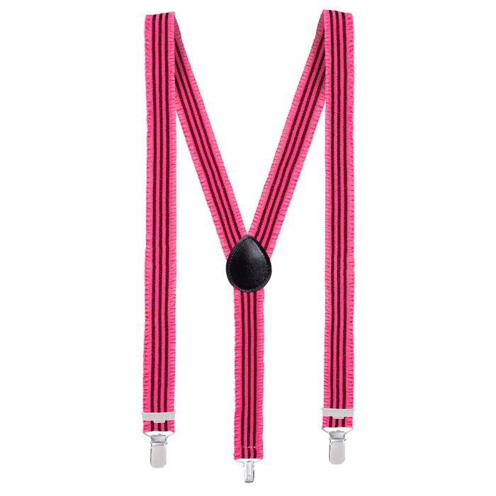 Bretels ruches neon roze