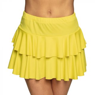 Minirokje ruffles neon geel