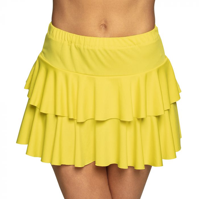 Minirokje ruffles neon geel