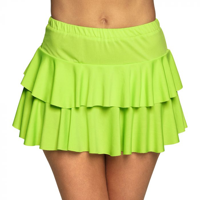 Minirokje ruffles neon groen