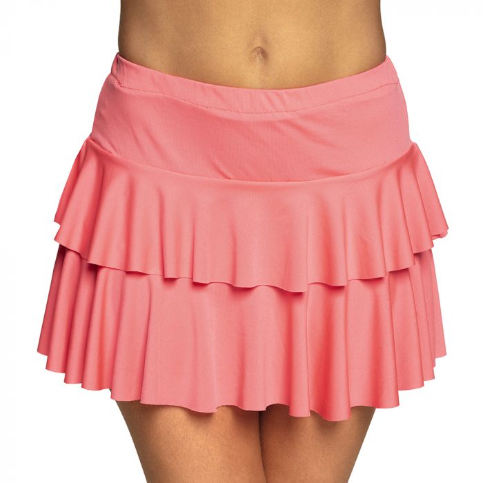 Minirokje ruffles neon roze