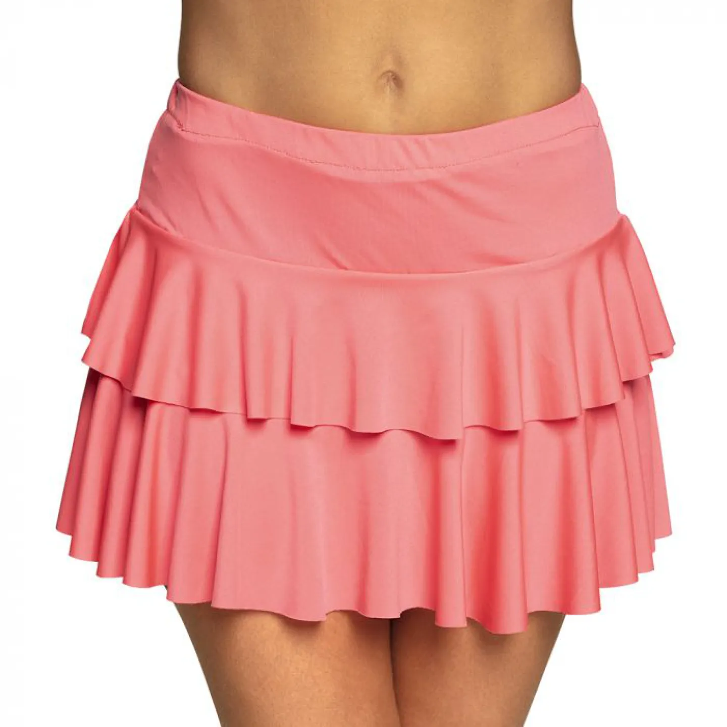 Minirokje ruffles neon roze.