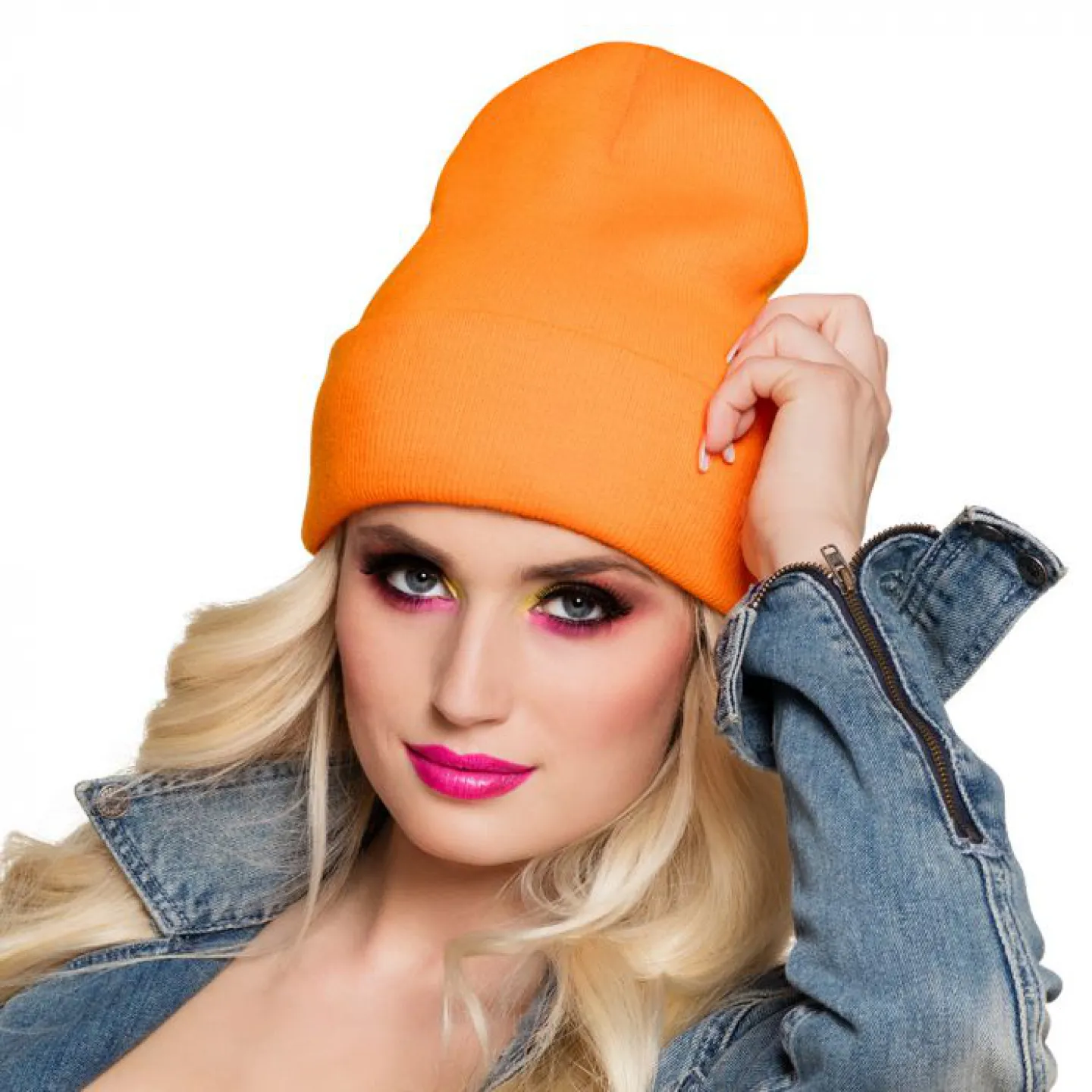 Beanie Neon oranje.