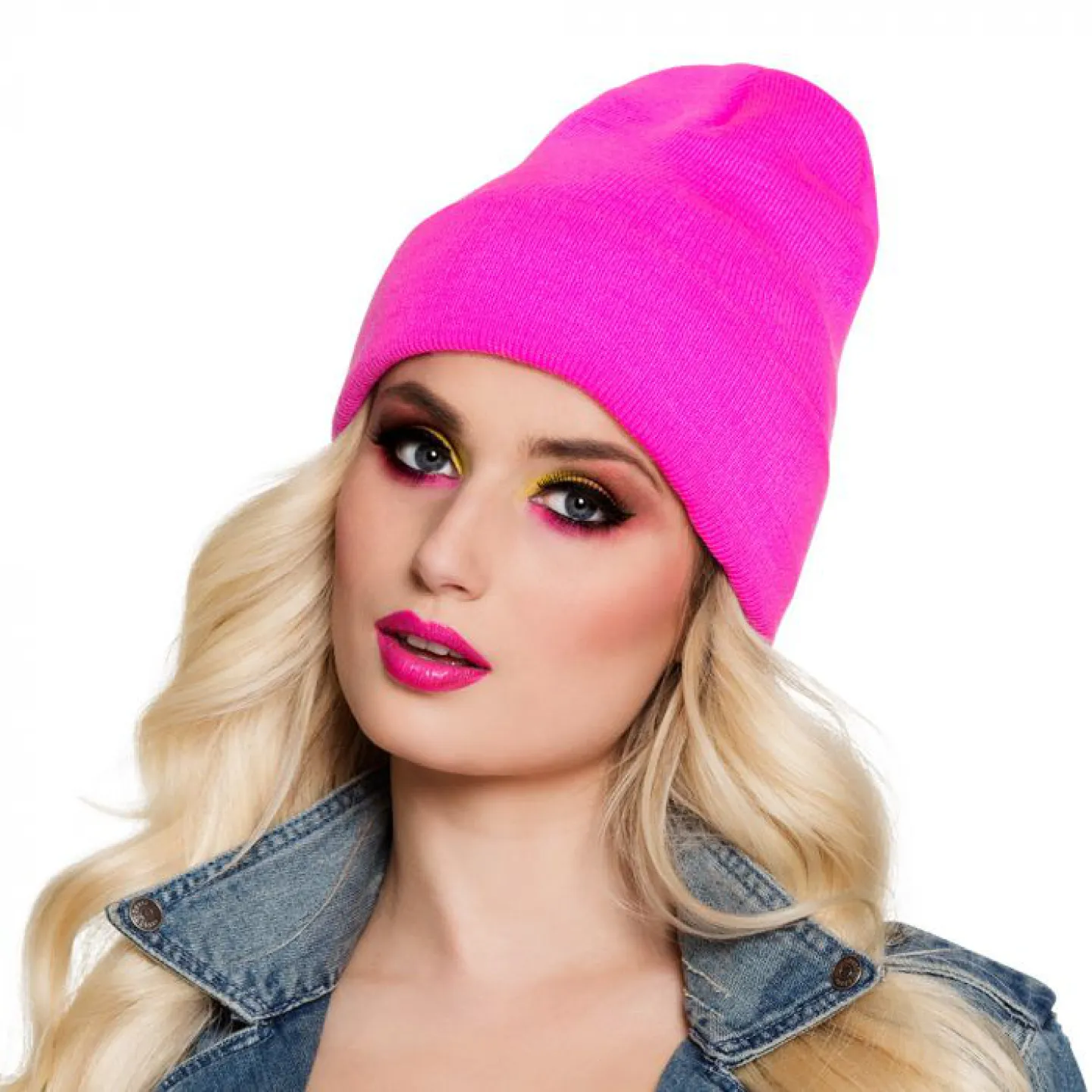 Beanie Neon roze.