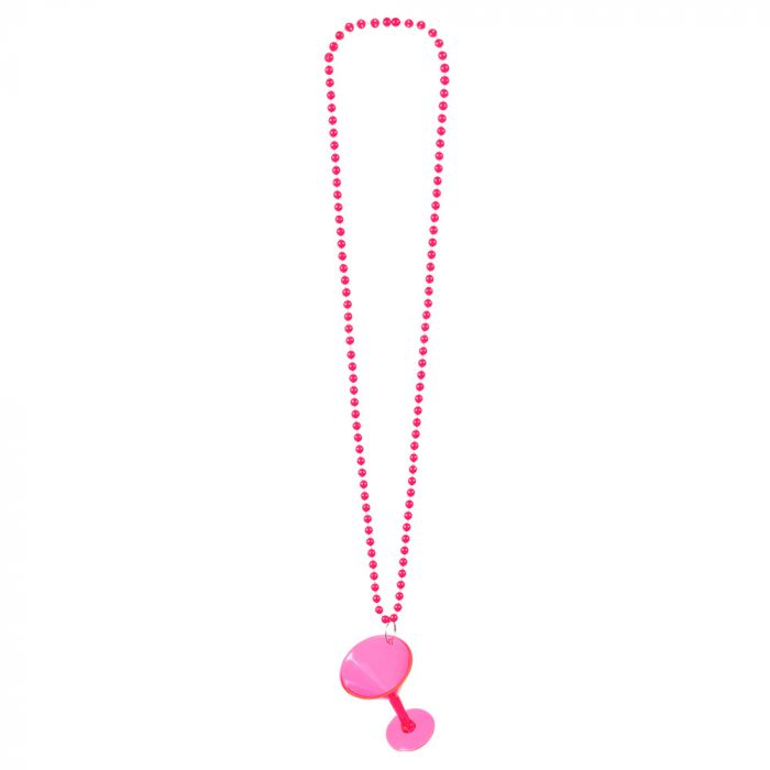 online Ketting met cocktail shotglas Neon roze