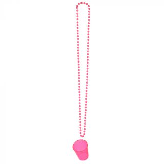 goedkope Ketting met shotglas Neon roze