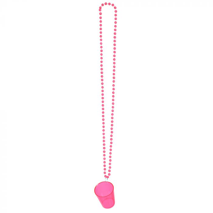 goedkope Ketting met shotglas Neon roze