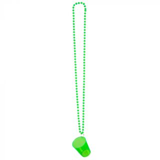 goedkope Ketting met shotglas neon groen