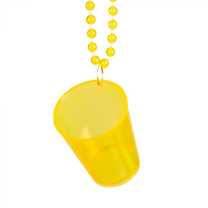 Ketting met shotglas Neon geel