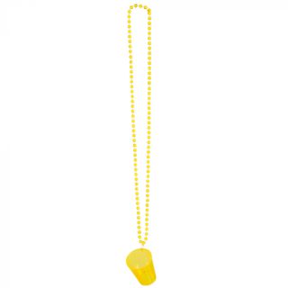 goedkope Ketting met shotglas Neon geel