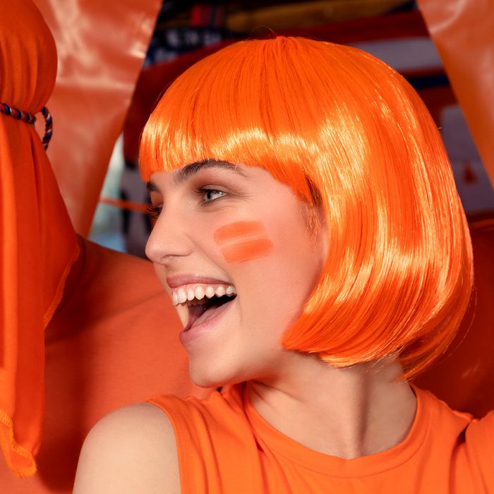 Pruik Neon oranje kopen