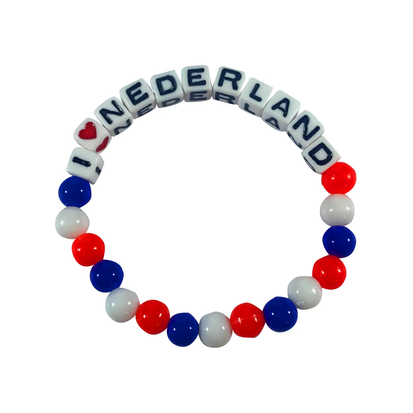 I love Nederland armbandje rood/wit/blauw.