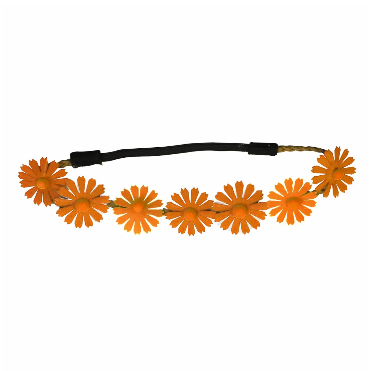Bloemetjes hoofdband oranje.