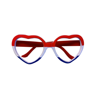 Hartjes bril rood/wit/blauw