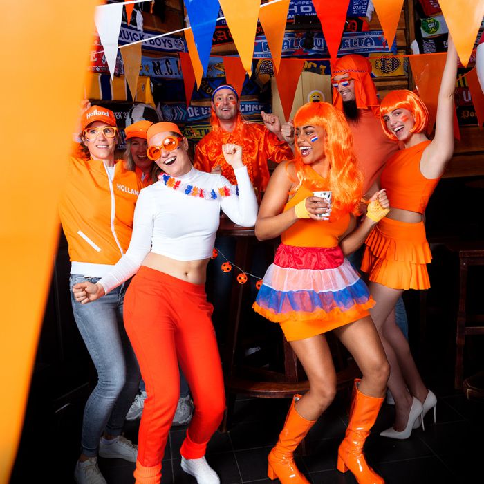 Goedkope Pruik lang oranje