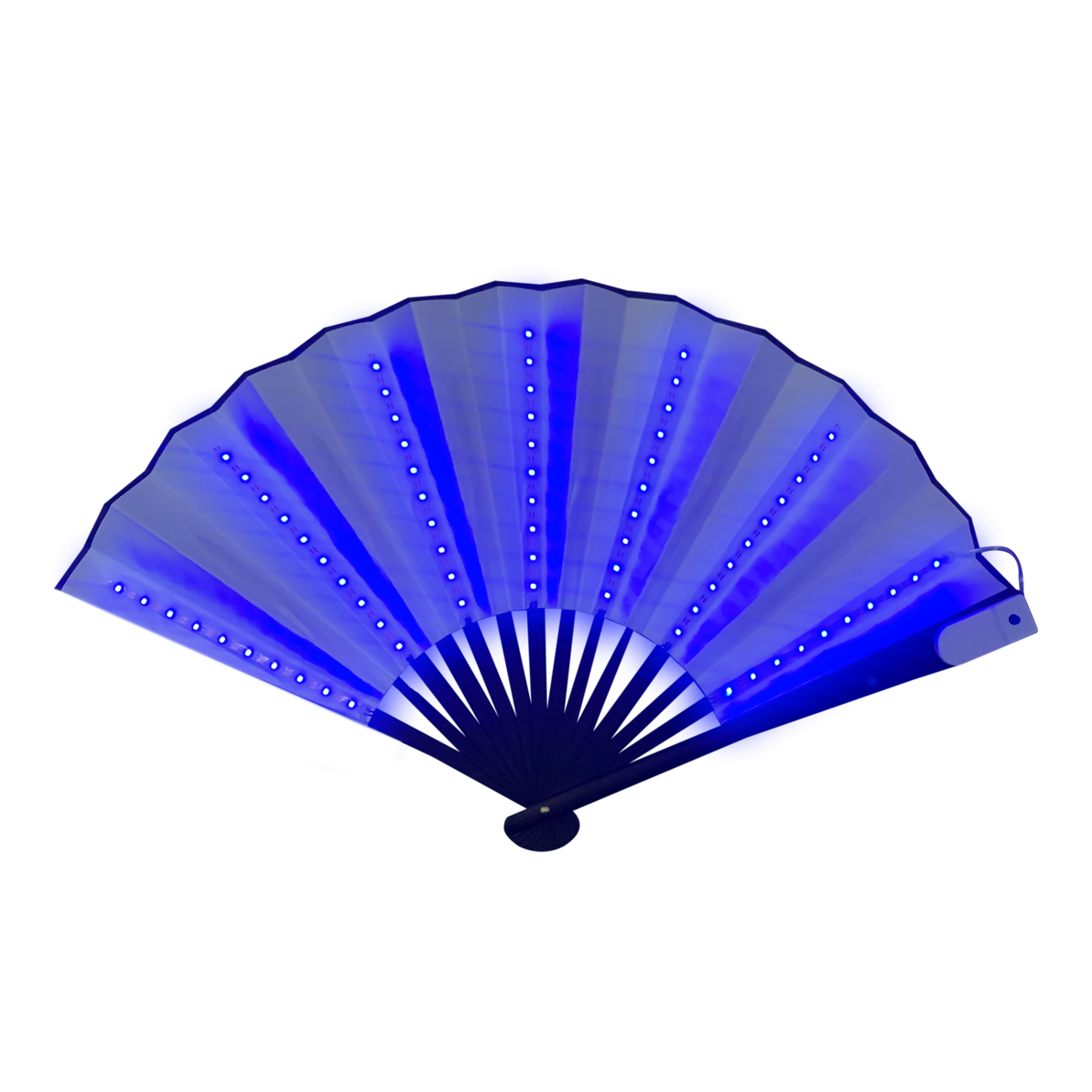 Lichtgevende LED waaier XXL Blauw
