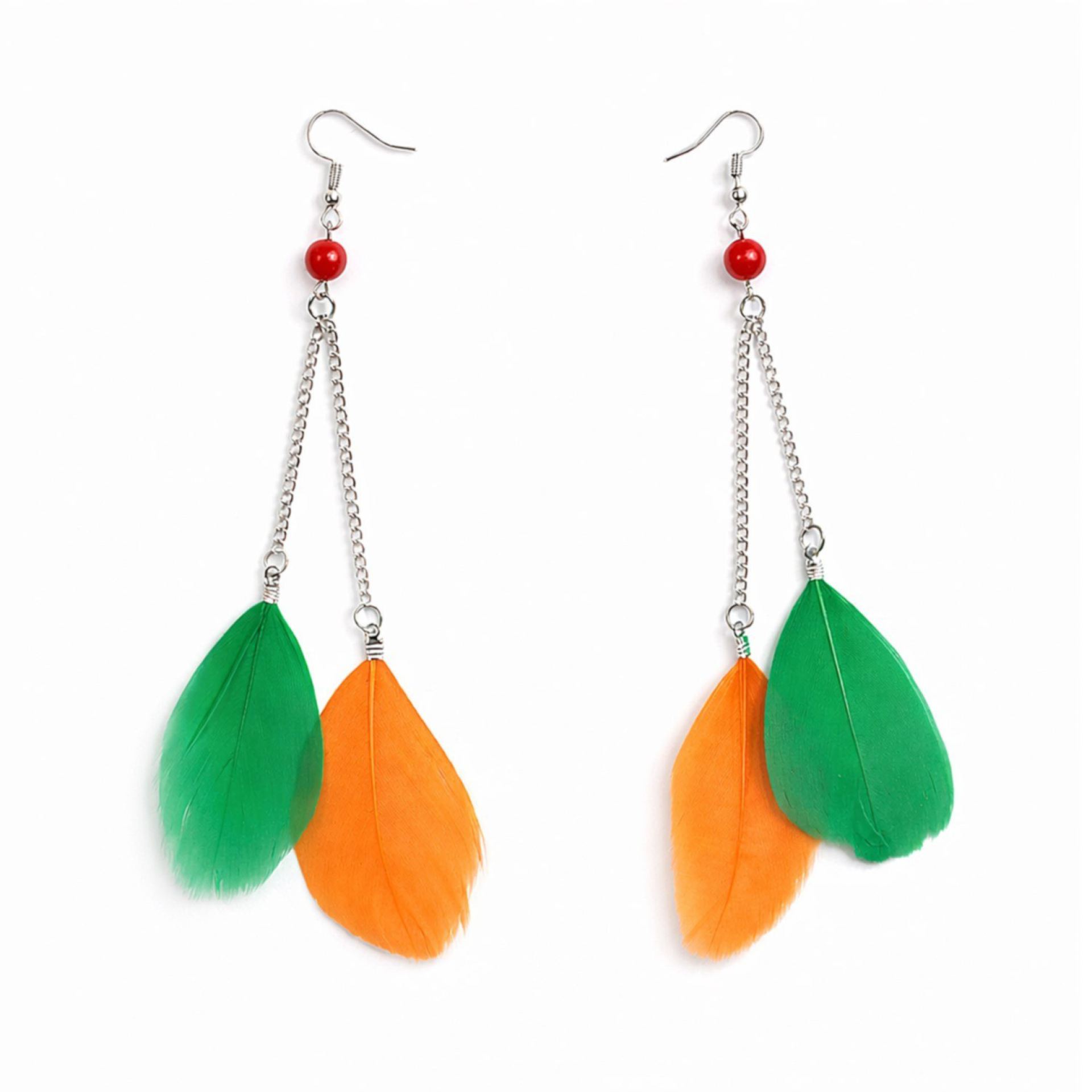 Kruikenstad oorbellen met veren