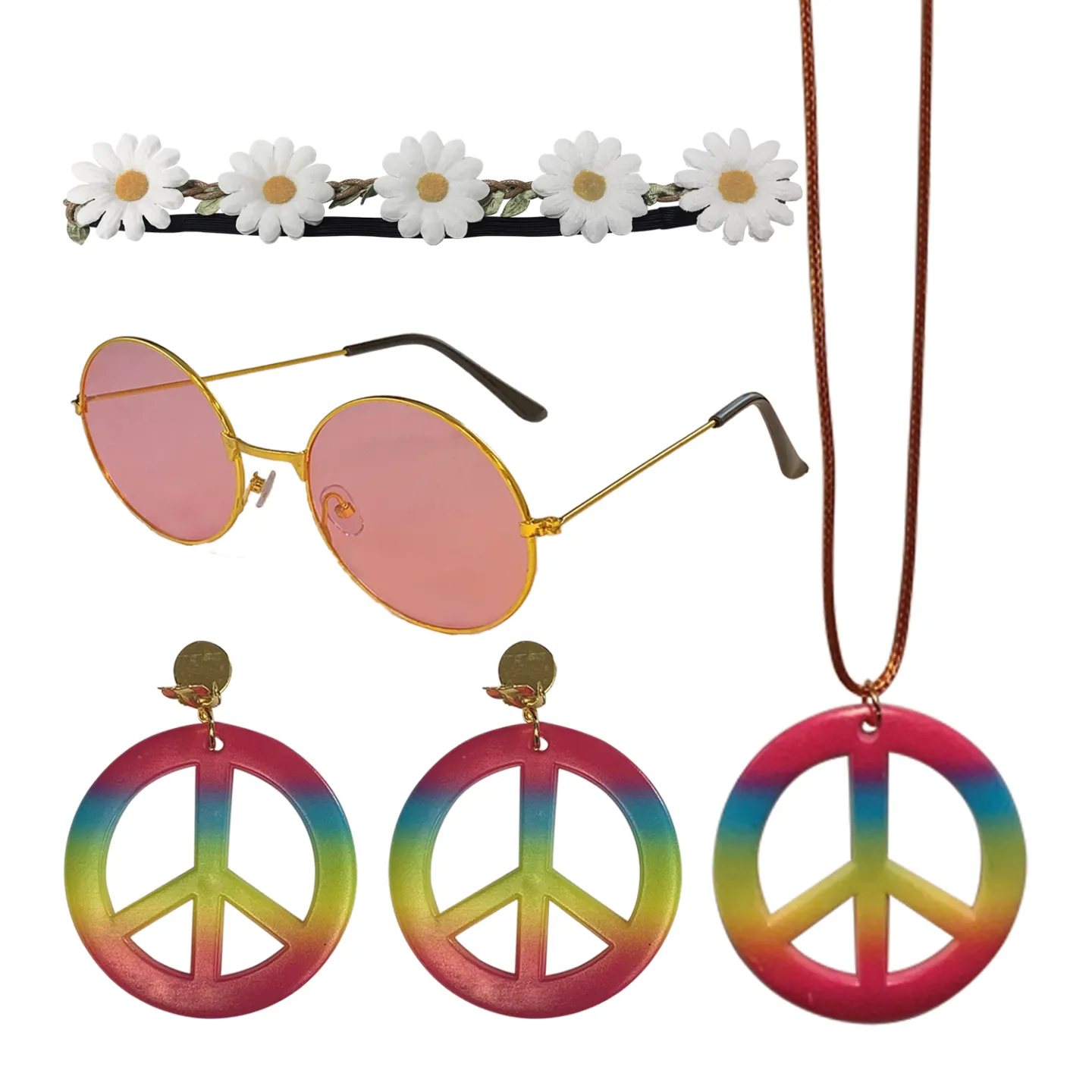 Carnaval accessoireset – Hippie outfit set.