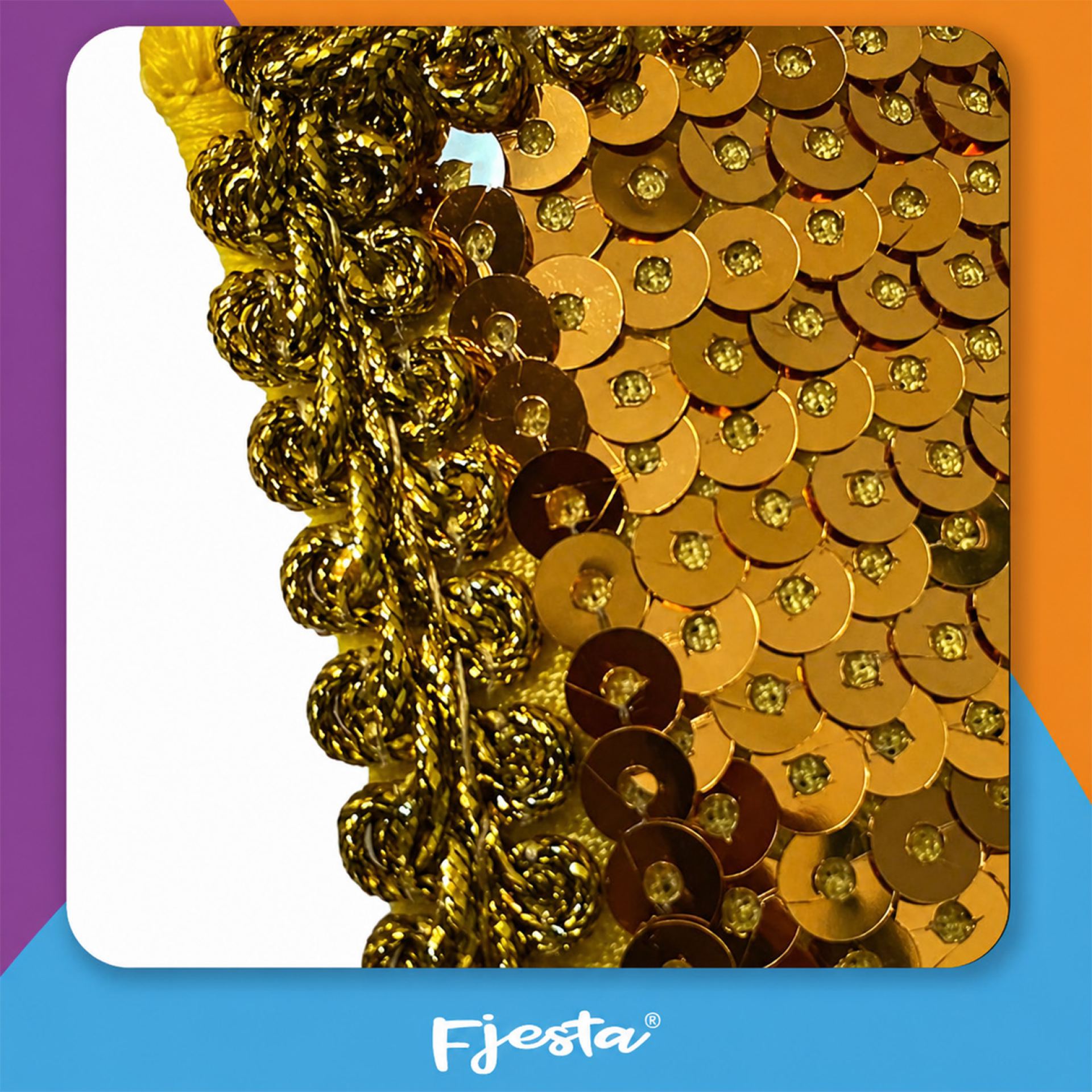 Epauletten pailletten goud polyester