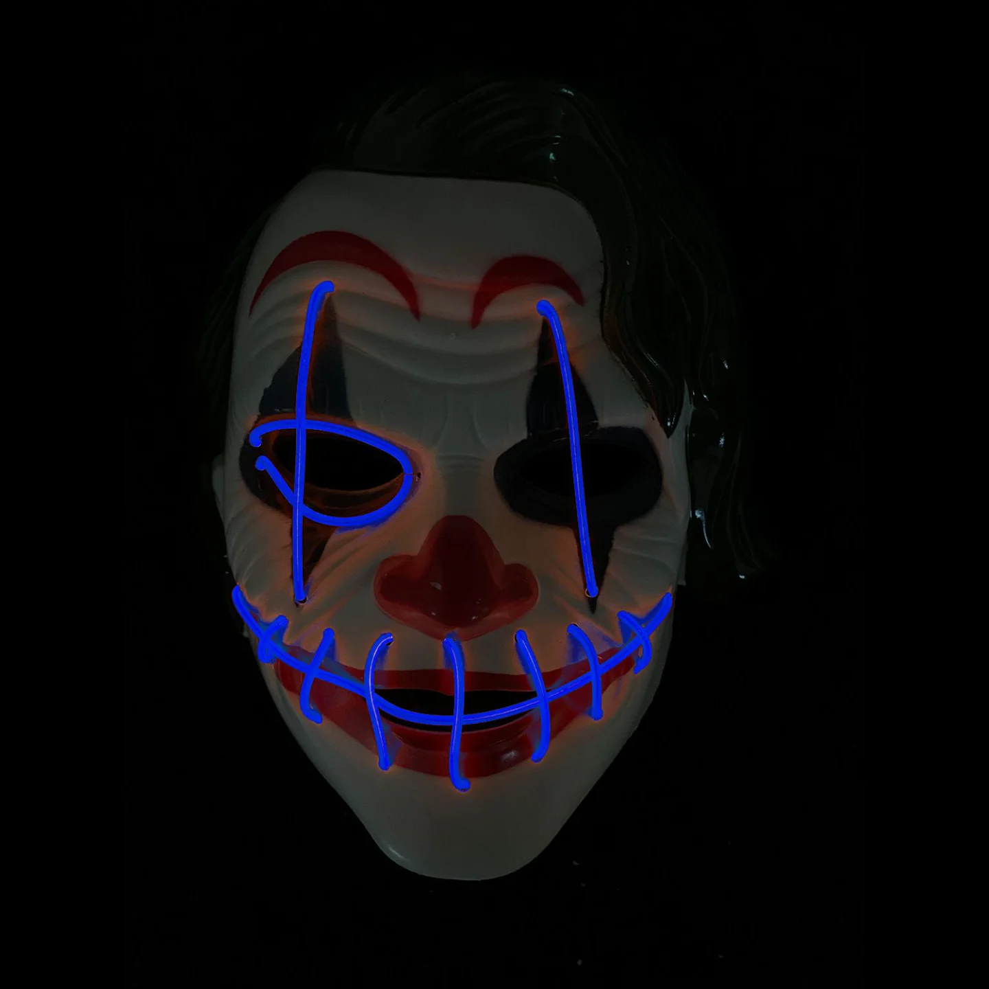 The joker halloween masker LED blauw kopen.