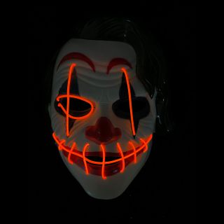 The Joker halloween masker LED oranje kopen
