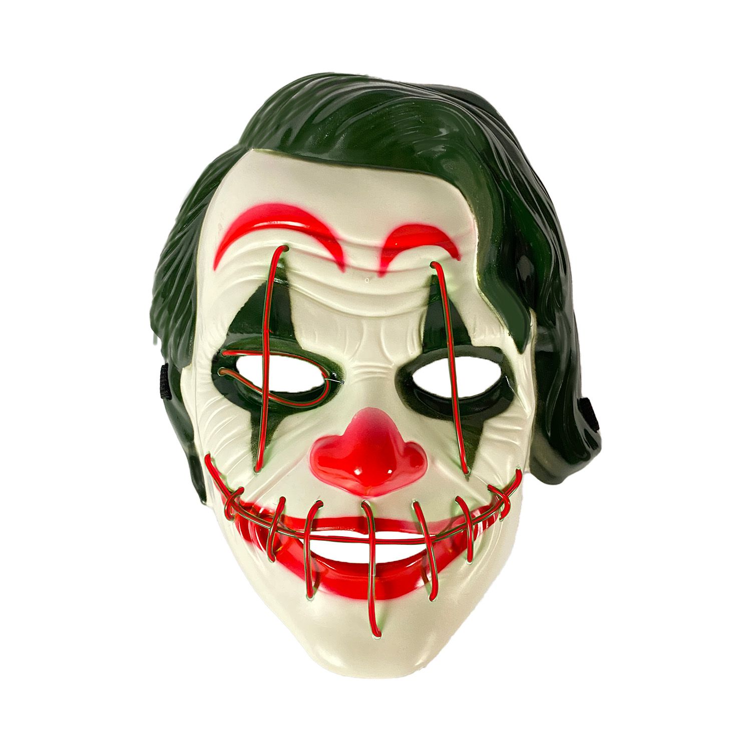 Halloween masker - The Joker - LED rood