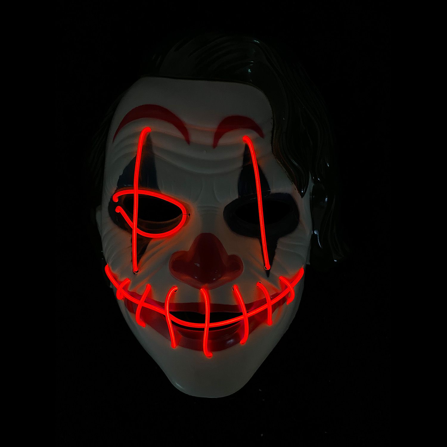 Halloween masker - The Joker - LED rood kopen