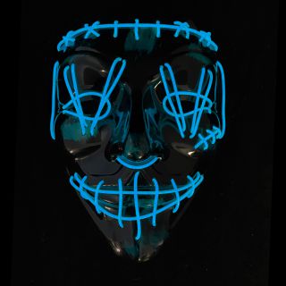 Halloween masker - The purge - LED blauw kopen