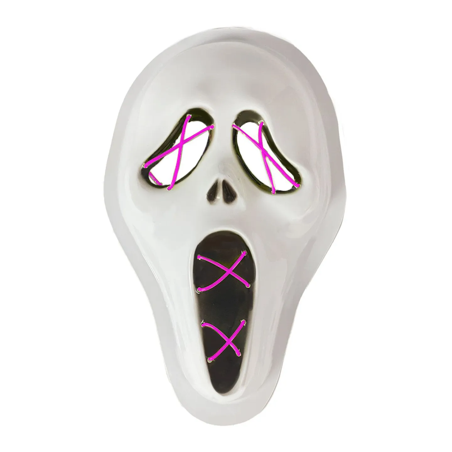 Halloween masker - Scream - LED paars.