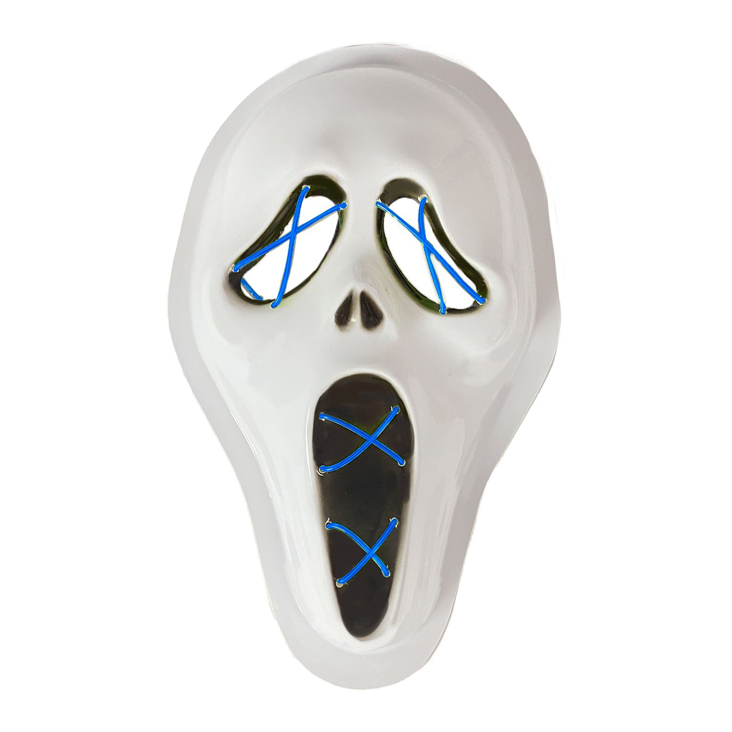 Halloween masker - Scream - LED blauw