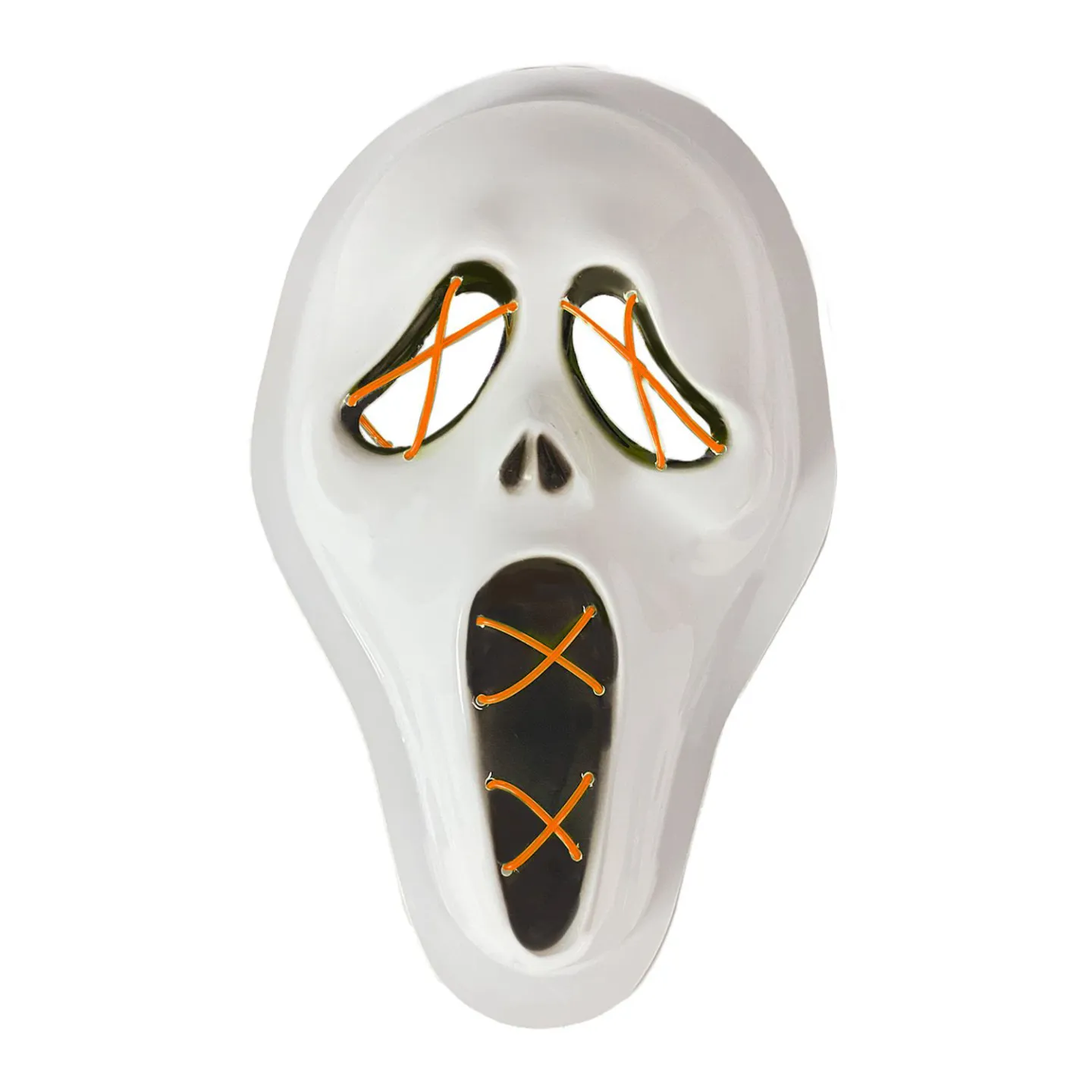 Halloween masker LED  scream oranje.