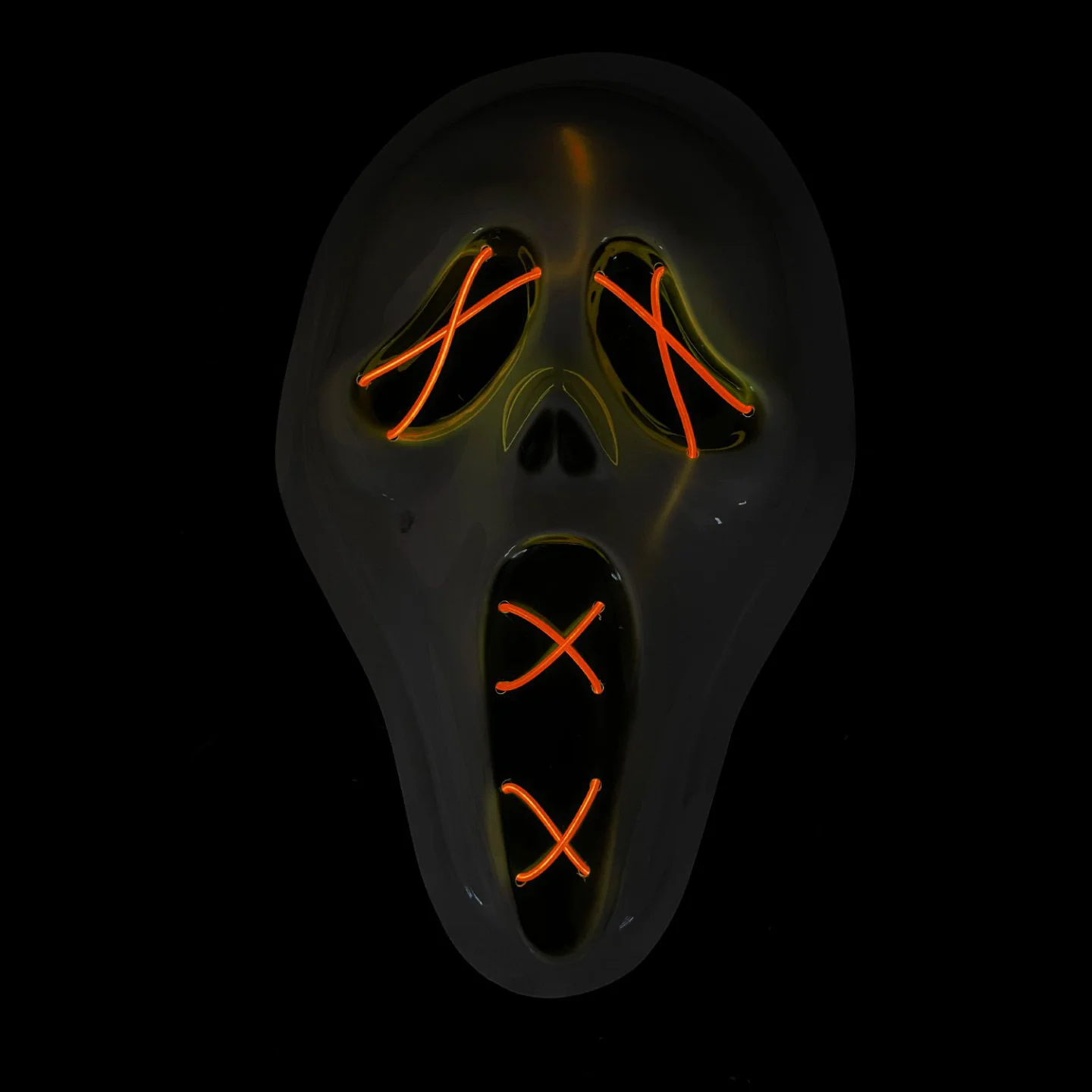 Halloween masker Scream LED oranje kopen.
