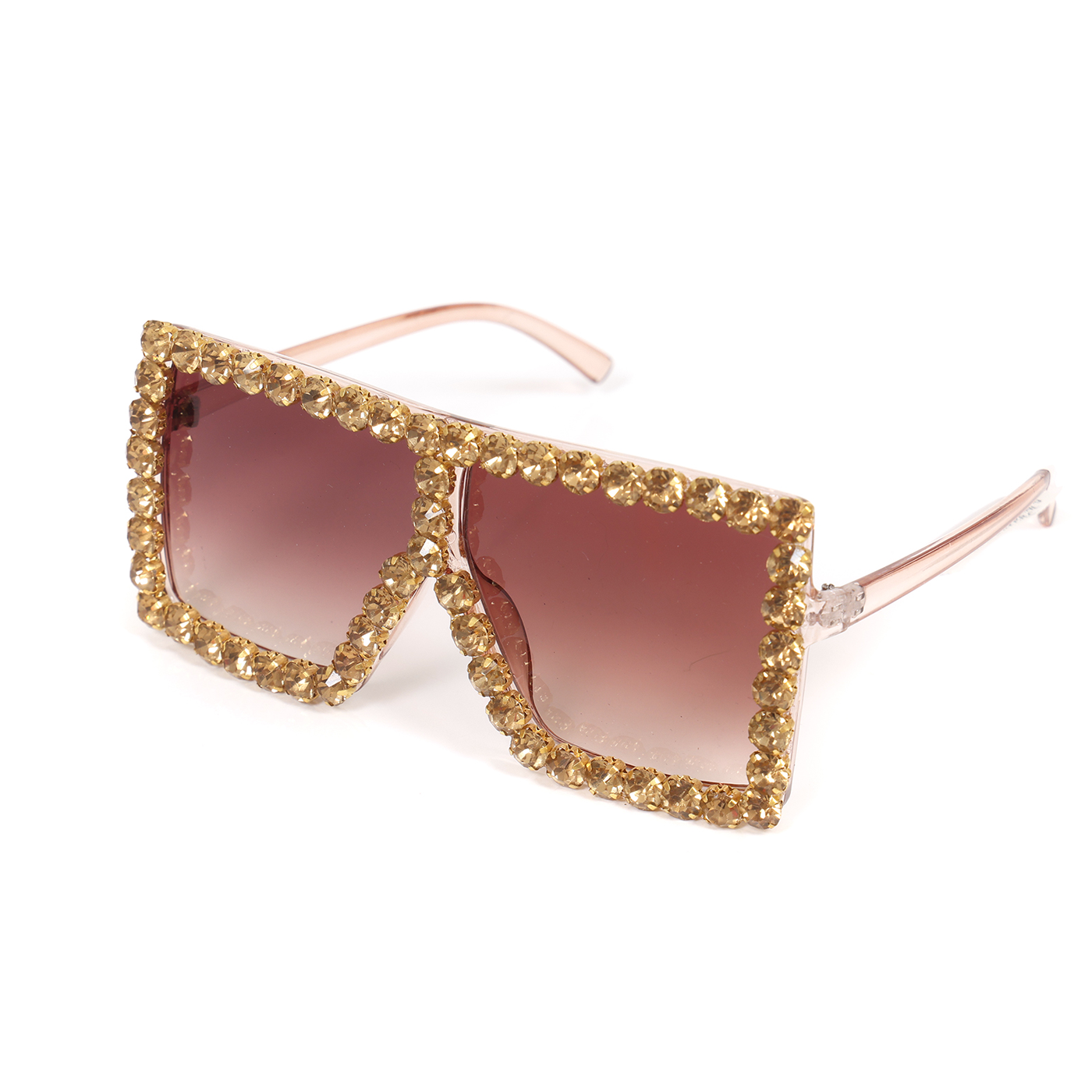 Vierkante bril glitter goud