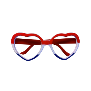 Hartjes bril - Rood/wit/blauw