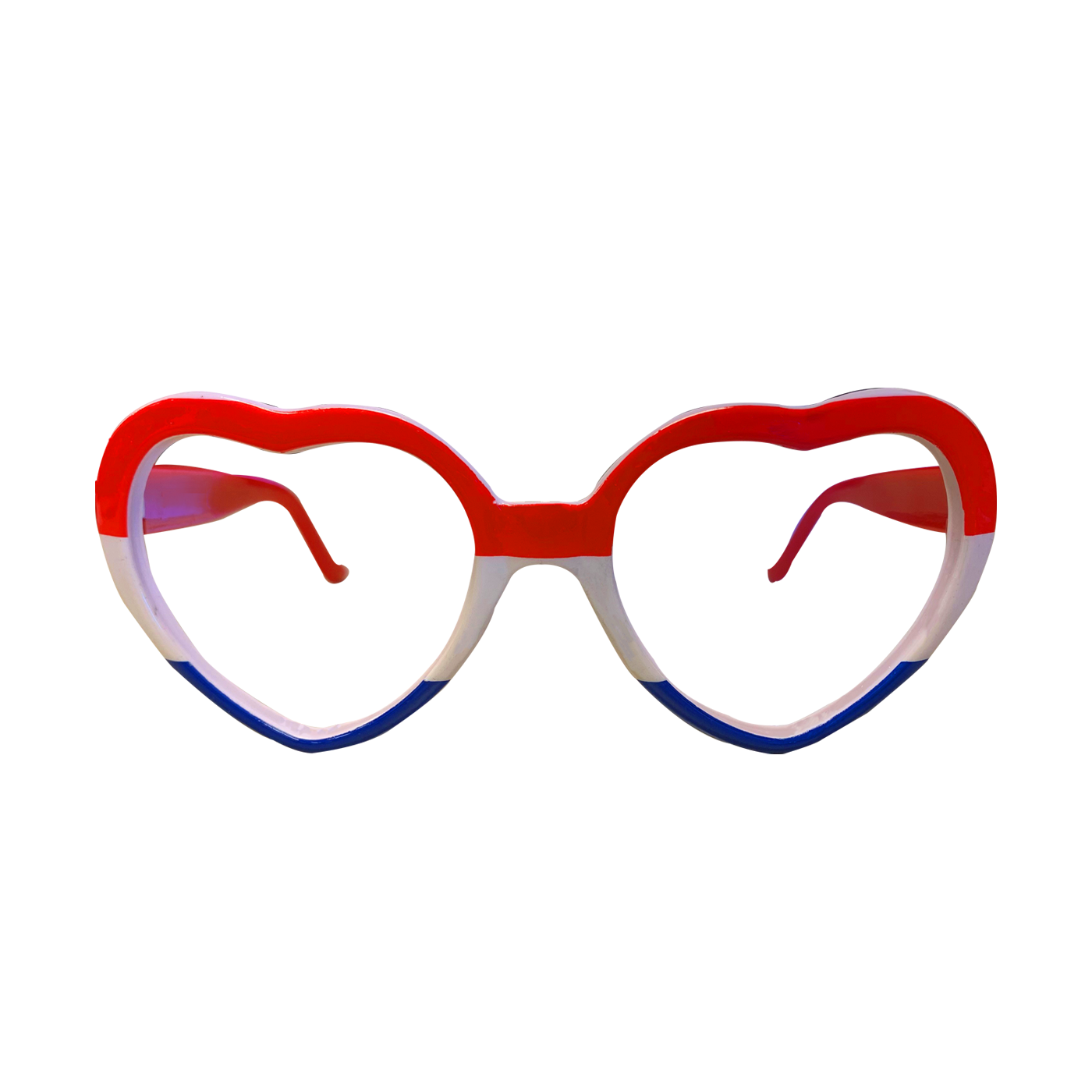 Hartjes bril - Rood/wit/blauw kopen