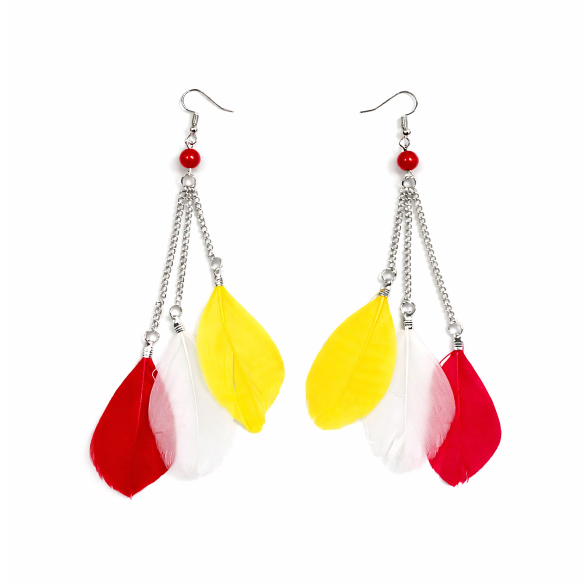 Oeteldonk oorbellen met veren